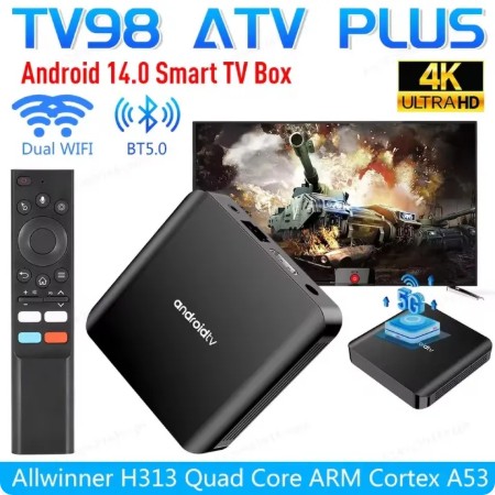 Tv98 plus ATV newest Android 14 digital TV Box