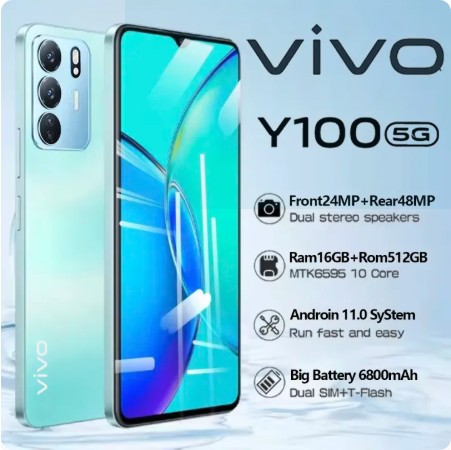 【รับประกัน1ปี】ของแท้ มือถือ VIV0 Y100 5G 7.1นิ้ว
